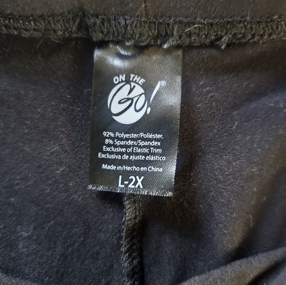 On The Go Womens Black Leggings Size Large - Picture 2 of 4